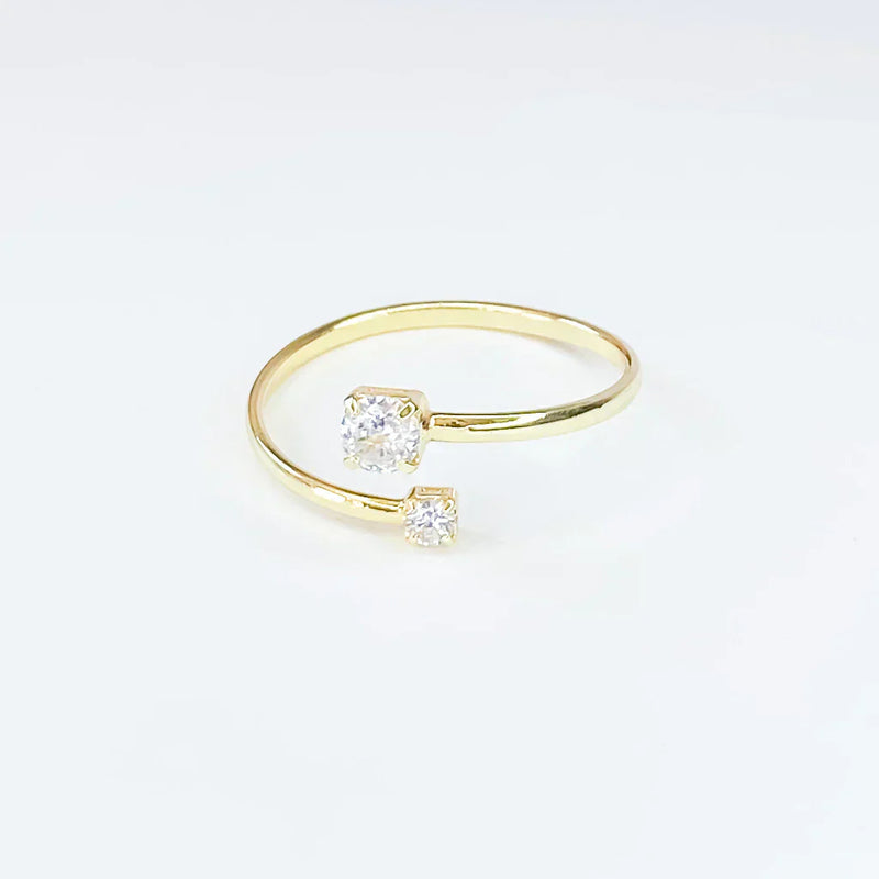 Anel Feminino Ajustável Banhado a Ouro