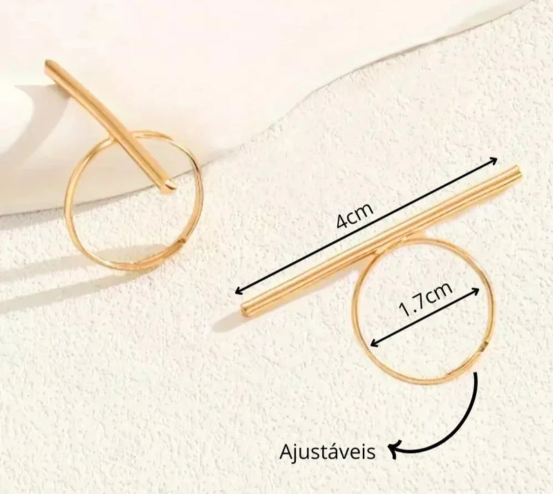 Conjunto de 2 Anéis Femininos Elegantes